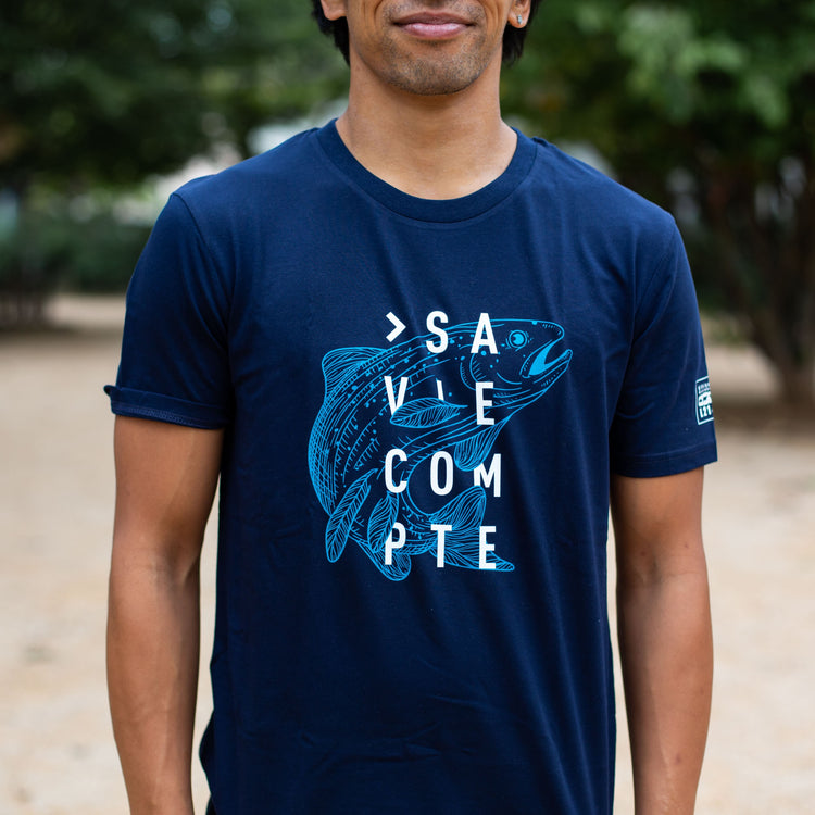 T-shirt "truite" - navy - unisexe