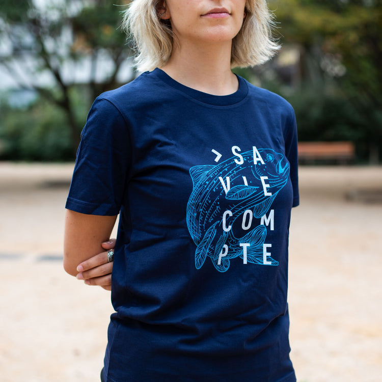 T-shirt "truite" - navy - unisexe