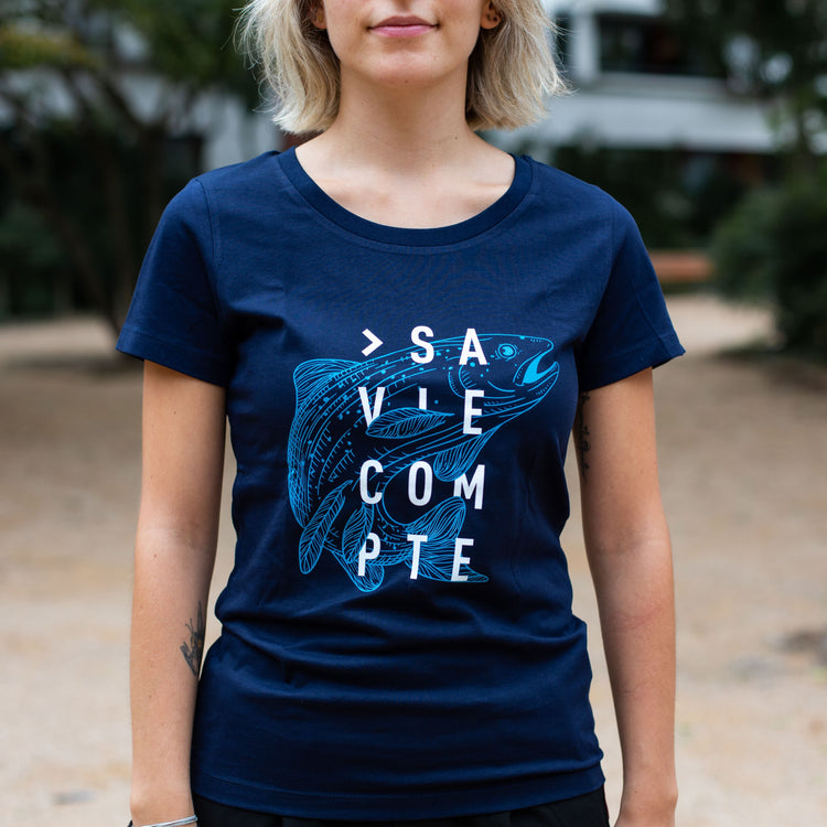 T-shirt "truite" - navy - cintré