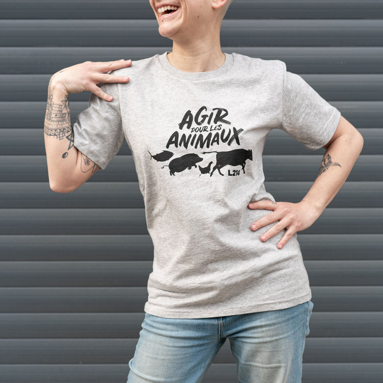 T-shirt "Agir pour les animaux" - coupe droite