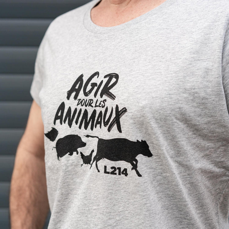 T-shirt "Agir pour les animaux" - coupe droite