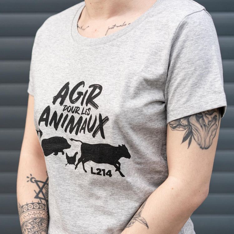 T-shirt "Agir pour les animaux" - coupe droite