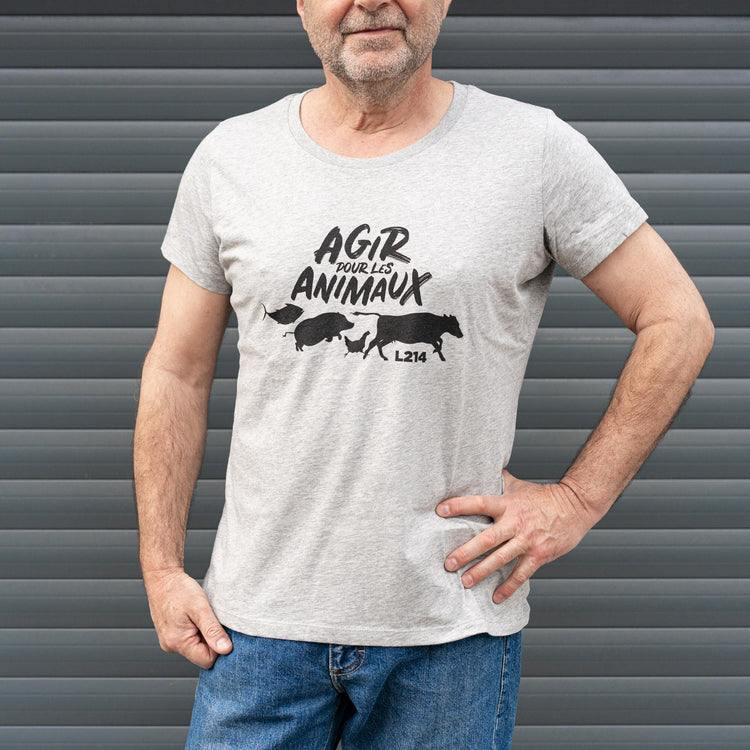 T-shirt "Agir pour les animaux" - coupe cintrée