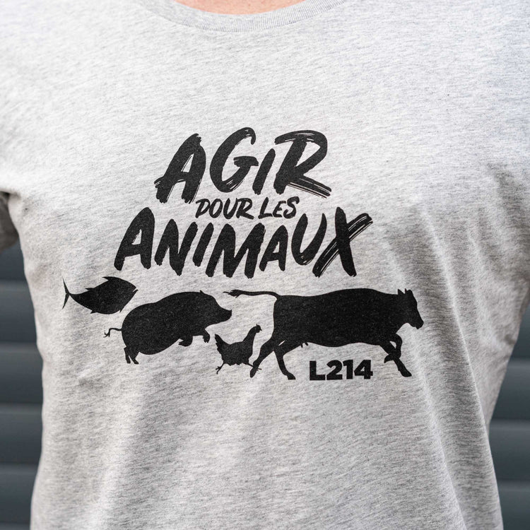 T-shirt "Agir pour les animaux" - coupe cintrée