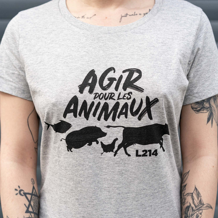 T-shirt "Agir pour les animaux" - coupe cintrée