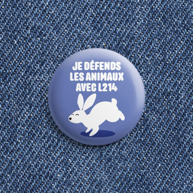 Je défends les animaux - cochon -  diamètre 3,8 cm