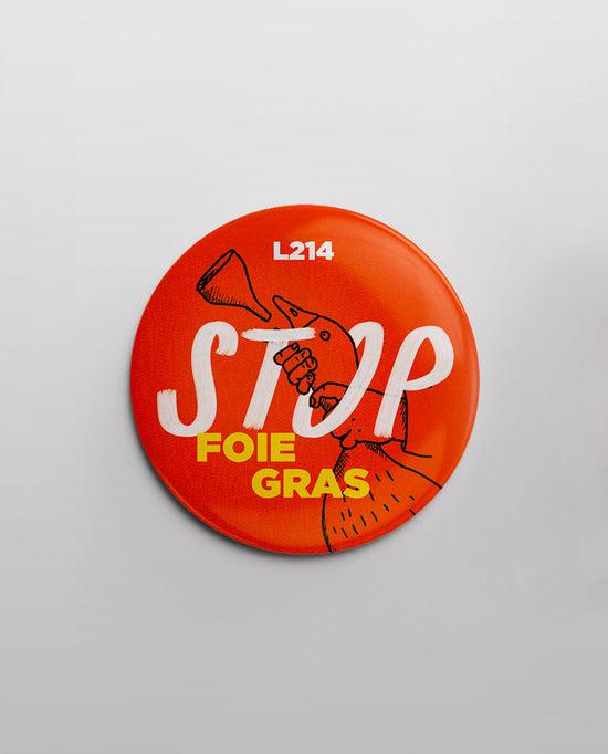 Badge "Stop foie gras"