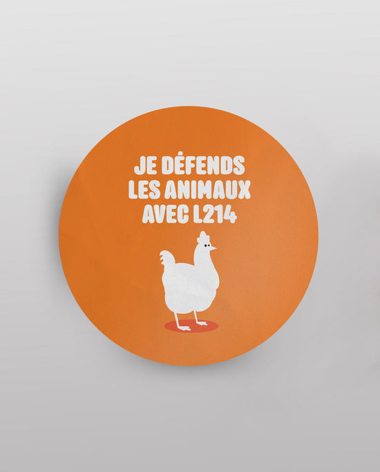 Sticker "Je défends les animaux" - poule