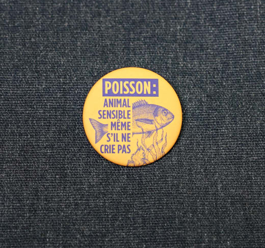 Badge "Poisson : animal sensible"