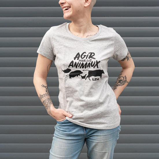 T-shirt "Agir pour les animaux" - coupe cintrée