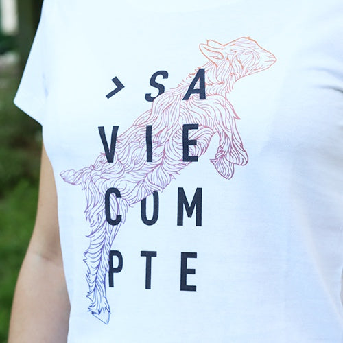 T-shirt "Sa vie compte - chevreau" - coupe cintrée
