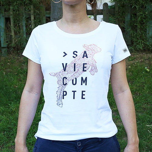 T-shirt "Sa vie compte - chevreau" - coupe cintrée