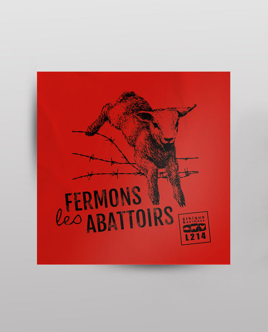 Sticker "Fermons les abattoirs - agneau"