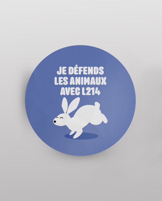 Sticker "Je défends les animaux" - lapin