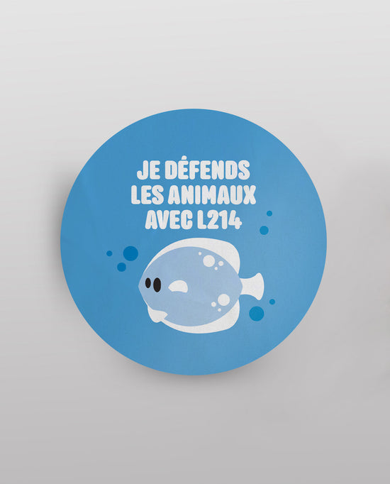 Sticker "Je défends les animaux" - poisson
