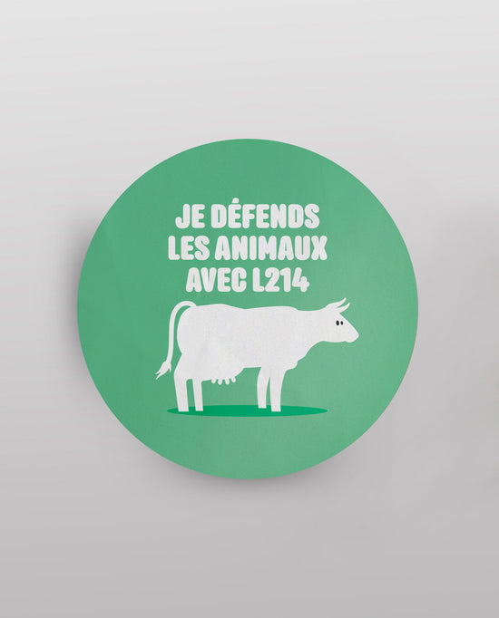 Sticker "Je défends les animaux" - vache