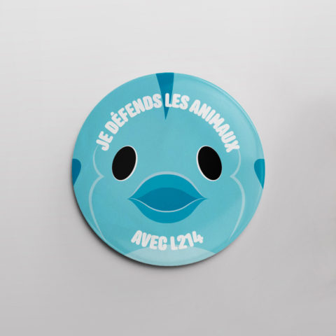 Badge « Je défends les animaux » - poisson portrait