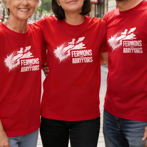 T-shirt unisexe Fermons les abattoirs - L214