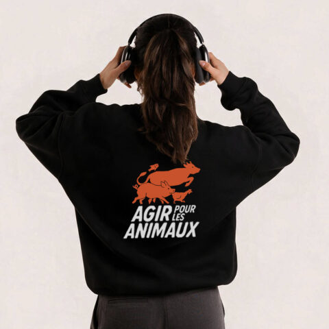 Sweat noir - Agir pour les animaux