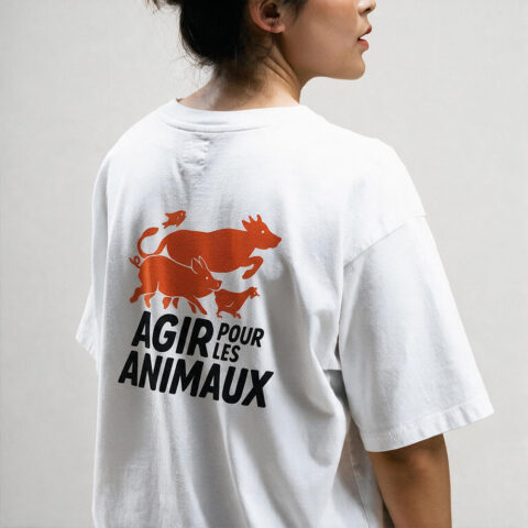 T-shirt unisexe blanc - Agir pour les animaux