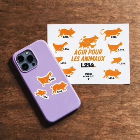 Planche de stickers - Agir pour les animaux - L214