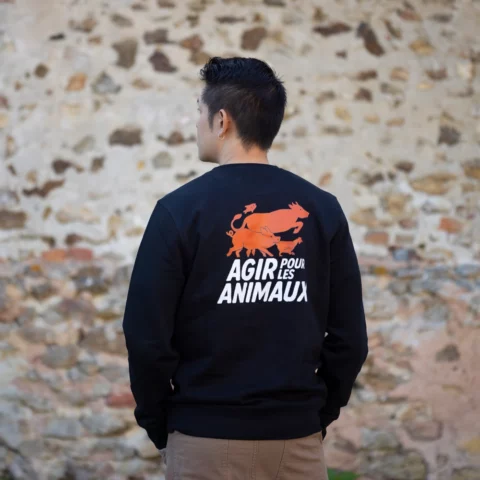 Sweat noir - Agir pour les animaux